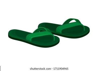 Men Summer Green Flip Flops oder Slides for Bare Foot Trading Vektorillustration Illustration