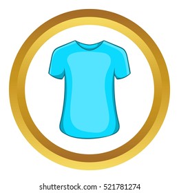 Men  summer t-shirt vector icon in golden circle, cartoon style isolated on white background
