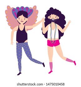 Men supporting lgtbi march design vector illustration