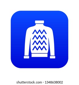 Men sweater icon digital blue for any design isolated on white vector illustration