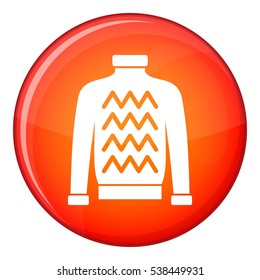Men sweater icon in red circle isolated on white background vector illustration
