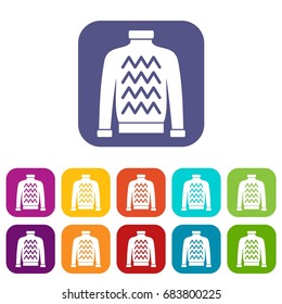 Men sweater icons set