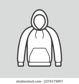 Men sweater line icon on a background. Linear symbol. Outline sign. Editable stroke. Vector illustration.