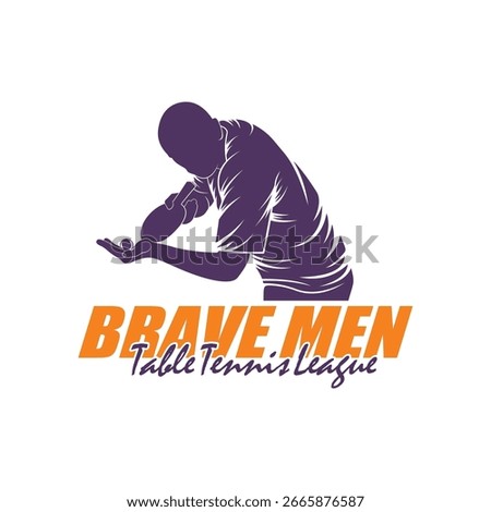 Men table tennis logo design vector. Silhouette Men table tennis player Template Illustration