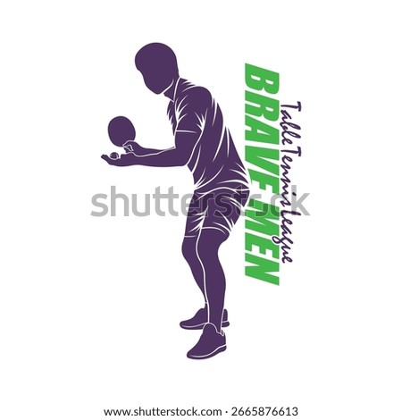 Men table tennis logo design vector. Silhouette Men table tennis player Template Illustration