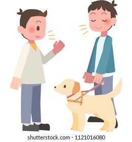 Men talk to the visually impaired