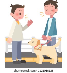 Men talk to the visually impaired