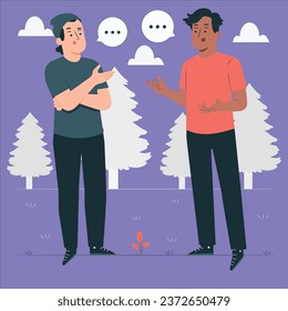 men talking concept vector design illustration
