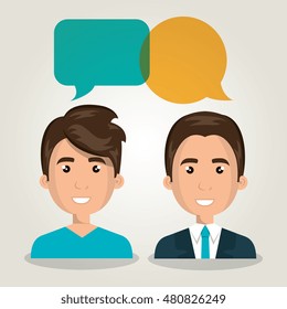 men talking dialogue isolated