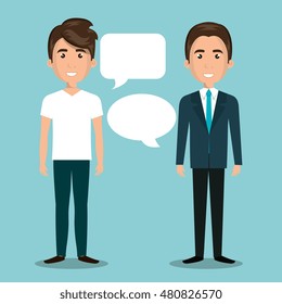 men talking dialogue isolated