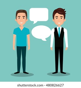 men talking dialogue isolated