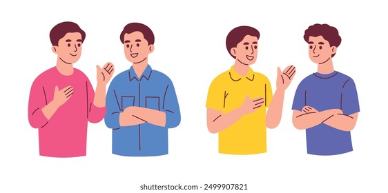 Men are Talking Doing Conversation and Discussion