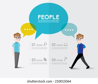 Men talks and gather together vector design