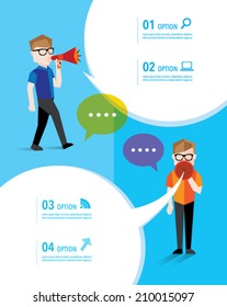 Men talks and gather together vector design
