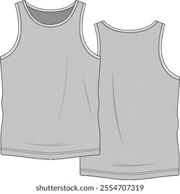 Men Tank Mesh Template Vector