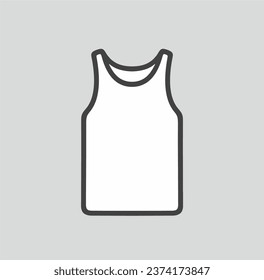 Men tank top line icon on a background. Linear symbol. Outline sign. Editable stroke. Vector illustration.