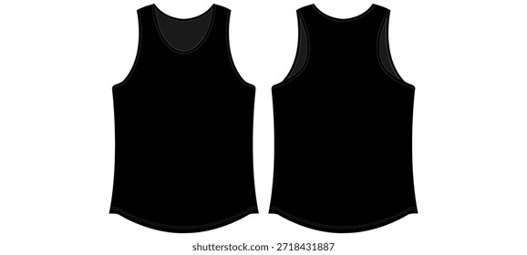 Men Tank Top Mockup Template Vector