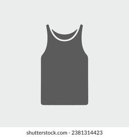 Men tank top solid icon on a background. Black symbol sign. Editable stroke. Vector illustration.