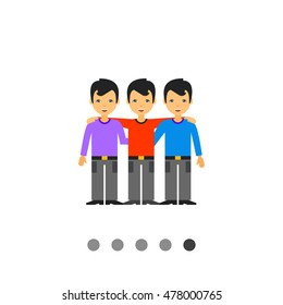 Men as Team Collaboration Concept Icon