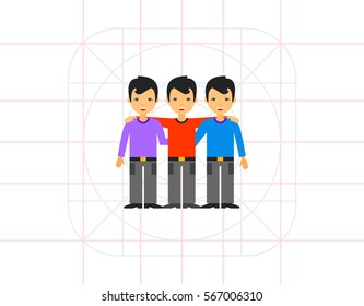 Men as Team Collaboration Concept Icon