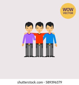 Men as Team Collaboration Concept Icon