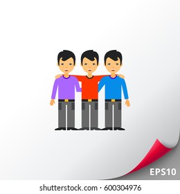 Men as Team Collaboration Concept Icon