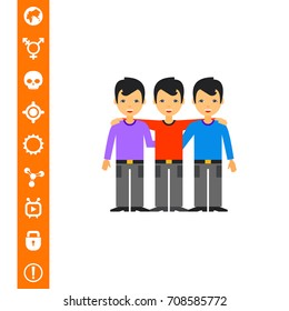 Men as Team Collaboration Concept Icon