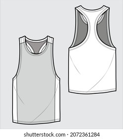 MEN AND TEEN BOYS TANK TOP FR GYM WEAR AND UNDERWEAR IN EDITABLE VECTOR FILE