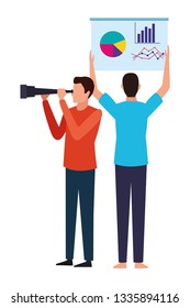 men with telescope