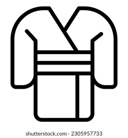 Men textile kimono icon outline vector. Front ladies. Cardigan beach