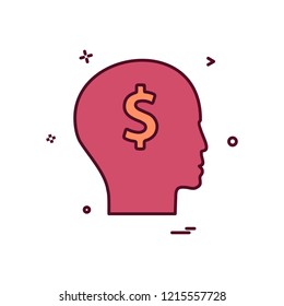 men think dollar icon vector design