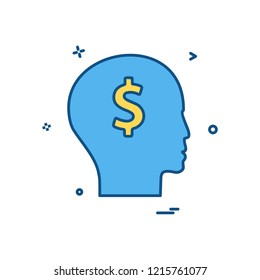 men think dollar icon vector design