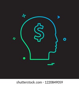 men think dollar icon vector design