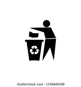 men throw garbage symbol