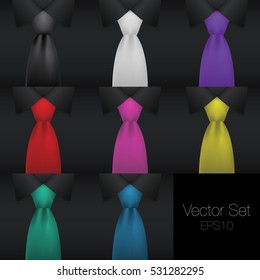 Men tie and shirt vector collection, fashion neckties set