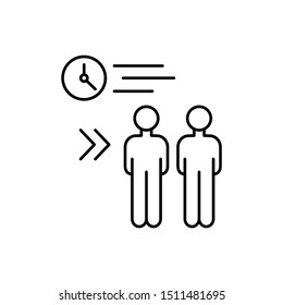 Men time work business icon. Element of overpopulation thin line icon