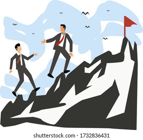 Teamwork Success Team Business People Walking Stock Vector (Royalty ...