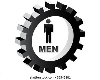 men toilet label