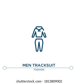 men tracksuit outline vector icon. simple element illustration. men tracksuit outline icon from editable fashion concept. can be used for web and mobile
