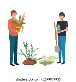 men with trees to plant avatar character
