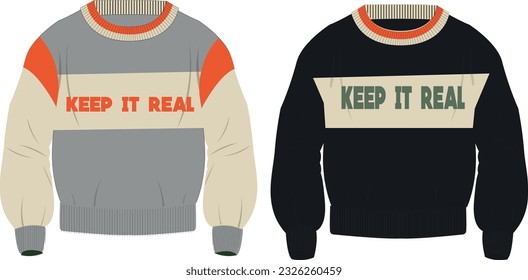 men trendy sweatshirt vector template
contrast rib