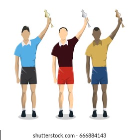 Men with trophy.