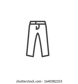Men Trousers line icon. linear style sign for mobile concept and web design. Long Pants, clothes outline vector icon. Symbol, logo illustration. Vector graphics