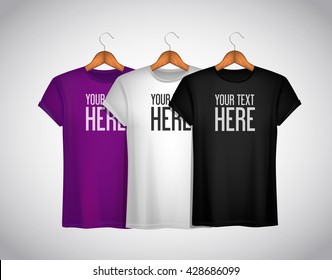 Men T-shirt composition. Realistic mockup whit brand text for advertising. Short sleeve T-shirt template on background.