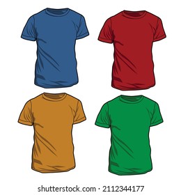 men tshirt mockup set vector design