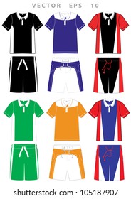 Men t-shirt polo sports series. soccer team uniform and shorts