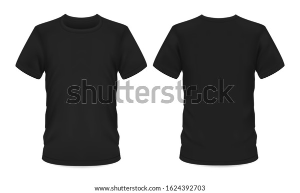 Men Tshirt Vector Black Mockup Template Stock Vector (Royalty Free ...