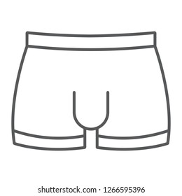 Men underware thin line icon, male and underwear, briefs sign, vector graphics, a linear pattern on a white background, eps 10.