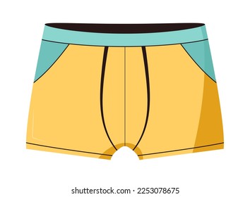 Men underwear design vector in flat style. Boy underpants. Doodle male slimming or swimming underwear clothes. Underclothes and garment illustration.