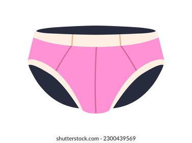 Men underwear, panties. Male underclothing wearing. Mens pants garment. Cotton underpants, briefs. Flat vector illustration isolated on white background